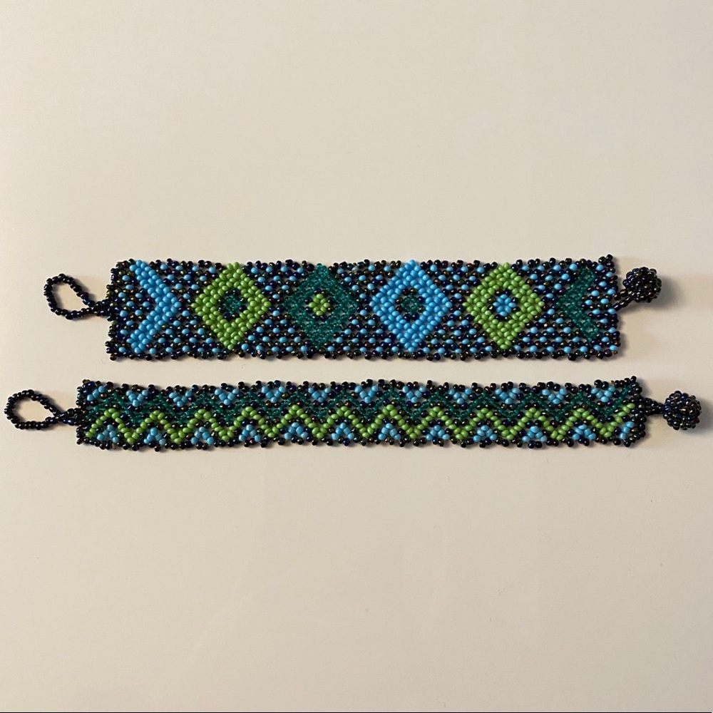 2 Beautiful handmade beaded bracelets multi colour